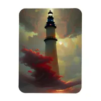 Lighthouse floating in the Sunset Clouds Magnet