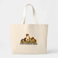 Poker Dogs Large Tote Bag