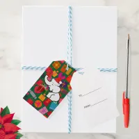 Santa White Elephant Christmas Gift Pattern Gift Tags