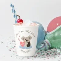 Cute Koala Cuddles Birthday Age ID386 Paper Cups