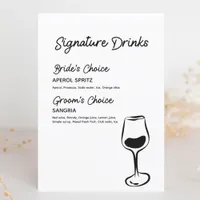 Customizable Signature Drinks Black & White Menu