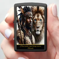 African savannah warrior at dusk zippo lighter