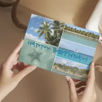 Happy Birthday Caribbean Travel Vacation Collage Card