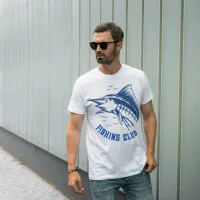 Blue Vintage Fishing Club T-Shirt