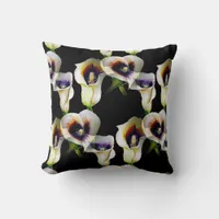 Sublime Watercolor Arum Calla Lilies Throw Pillow