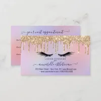 Glitter Gold  Eyelash Extension Appointment Busine Business Card