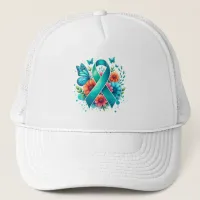 Myasthenia Gravis Teal Awareness Ribbon Trucker Hat