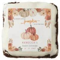 Orange Little Pumpkin Gender Neutral Baby Shower Brownie