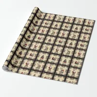 Retro Christmas Pattern Wrapping Paper