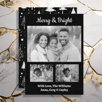 Merry and Bright Festive Family Photos Christmas Holiday Card