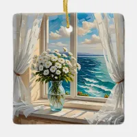 Pretty Ocean Scene | Merry Christmas Ceramic Ornament