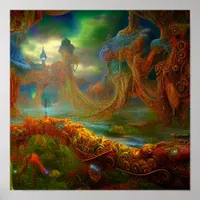 Bizarre Alien Ornamental Lake Lucid Dream Poster