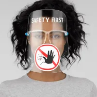 Halt Warning Hand Stop Sign Safety First, ZFJ Face Shield