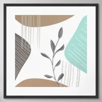 Trendy Modern minimalist botanical abstract Framed Art