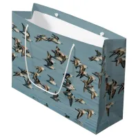 Sanderlings Take Flight in the Winter Skies Large Gift Bag