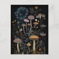 Mushrooms and Flowers Postcard