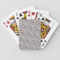 Sepia Christmas Pattern Poker Cards