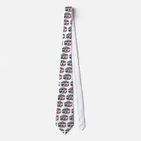 Connecticut Picture and USA Flag Text Tie