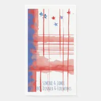 Abstract Watercolor Design with Customizable Space Paper Guest Towels