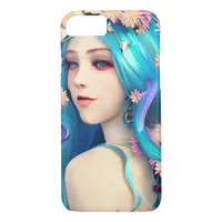 Pretty Ethereal Girl with Flowers in her Hair iPhone 8/7 Case