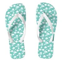 Sea of Cortez Flying Rays Aqua Blue White Flip Flops