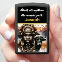 Warrior's bond with nature's magic zippo lighter