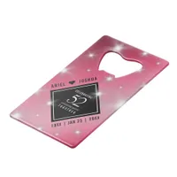 Elegant 52nd Star Ruby Wedding Anniversary Credit Card Bottle Opener