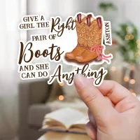 Boots Cowgirl Western Boho Cute Quote Hand Drawn  Sticker