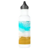 Turquoise Ocean Waves Hitting the Sand   Stainless Steel Water Bottle