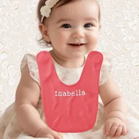 Watermelon Red Personalized Simple Minimal Modern Baby Bib