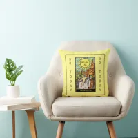 Sunshine Of Our Lives | Tarot Card Yellow Name Throw Pillow