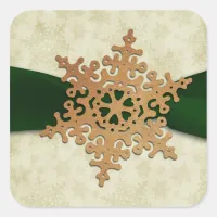 rustic green snowflake envelope seal