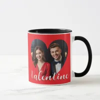 Romantic Modern Cute Valentine Hearts Custom Photo Mug