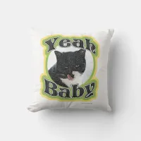 Silly Flirty Cat Throw Pillow