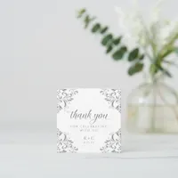 Elegant Silver Wedding Luxury Vintage Favor Cards