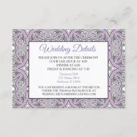 Black and Purple Mandala Wedding Details Card