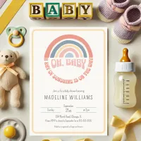 Oh Baby! Cute Rainbow Gender Neutral Baby Shower Invitation