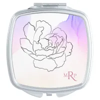 *~* Floral Peony Watercolor Chic Popular Compact Mirror