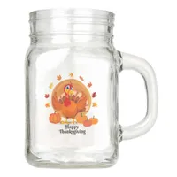 Happy Thanksgiving Typography Mason Jar