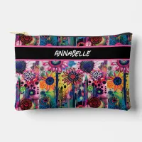 Colorful Doodle Flowers Print Cut Sew Bag