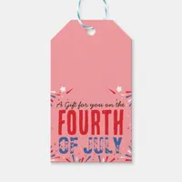 Peach Firework Sparkles for 4th of July Party Gift Tags