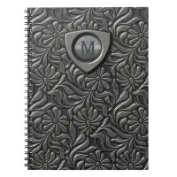 Embossed Metal Shield Monogram ID139 Notebook