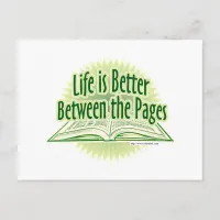 Between the Pages Green Style Postcard