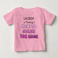 Birthday Girl, name and age, Smash Cake Shirt