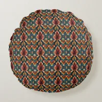 Bold Abstract Floral Pattern Round Pillow