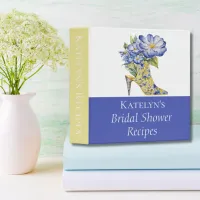 Modern  Floral High-Heel Bridal Shower Recipe 3 Ring Binder