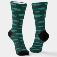 Barracuda Fish Cool Blue Tone Socks