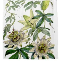 Passion Flower Vintage Print Shower Curtain