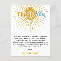 Son Boho Boy Baby Shower Thank You Postcard