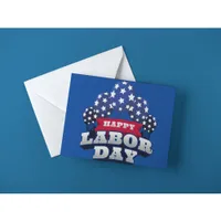 Happy Labor Day Patriotic USA Stars  Postcard